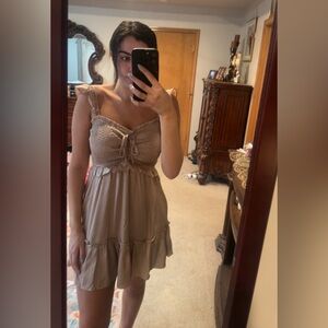 FASHIONNOVA- Nude Ruffled Sun Dress